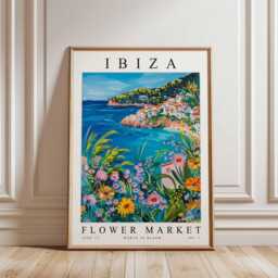 Ibiza Flower Market Poster Balearic Island Floral Print - thumbnail 3