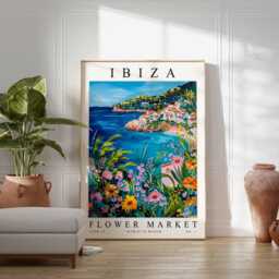 Ibiza Flower Market Poster Balearic Island Floral Print - thumbnail 2
