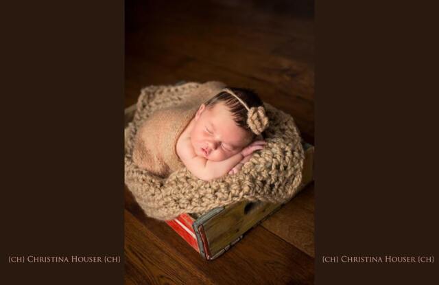 Tan Loops Newborn Baby Blanket Chunky Photo Prop - image 1