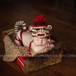 Tan Loops Newborn Baby Blanket Chunky Photo Prop - thumbnail 2