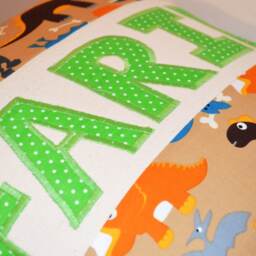 Personalised Dinosaur Cushion, Handmade Cushions For Children, Children's Animal Nursery Children - thumbnail 2