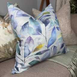 Handmade Voyage Cushion Cover, Maison Jarvis Fabric Lemon, Decorative Pillow Cover For Sofa, Bed, Window, Chair, Living Room, Blue - thumbnail 4