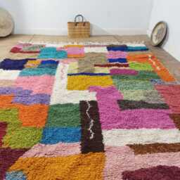 Handmade Moroccan Wool Rug - Colorful Berber Rug, Bohemian Style - thumbnail 3