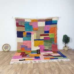 Handmade Moroccan Wool Rug - Colorful Berber Rug, Bohemian Style - thumbnail 2