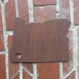 Custom State Mountain Tree Sign Oregon Recycled Steel Rustic Wall Hanging Your State Any - thumbnail 3