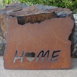 Custom State Mountain Tree Sign Oregon Recycled Steel Rustic Wall Hanging Your State Any - thumbnail 2