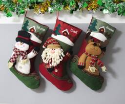 Personalized 3D Christmas Stockings Holidays Stocking-Present/Gift Collection Bag Monogrammed Stockings - thumbnail 1