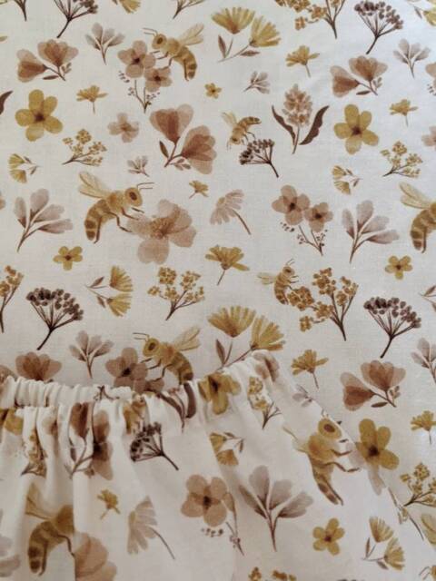 Bumblebee Floral Crib Sheet Blush Rose Baby Bedding - image 1