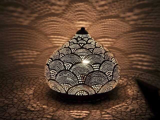 Moroccan Brass Floor Lamp - Black Lantern, Hand-Pierced Heirloom Quality - image 1