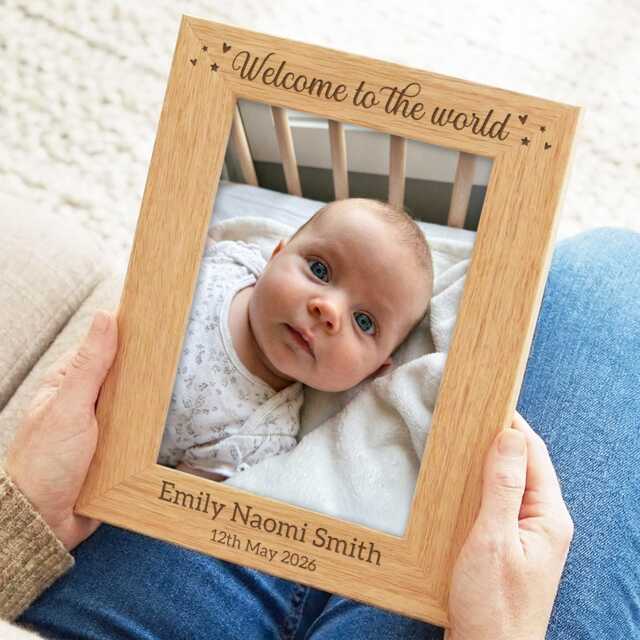 Personalised Newborn Baby Photo Frame, Welcome To The World Picture Frames - image 1