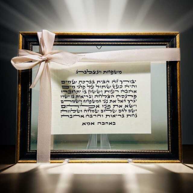 Birkat Habayit - Personolized Jewish Home Blessing, Personalized Handwritten Biblical Texts On Parchment For A Blessed House - image 1