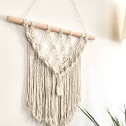 Macrame Wall Hanging, Cotton Hanging Decor, Diy Art, Mural, Housewarming Gift, Home Yarn Tapestry - thumbnail 2