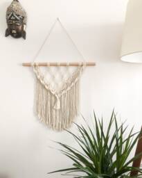 Macrame Wall Hanging, Cotton Hanging Decor, Diy Art, Mural, Housewarming Gift, Home Yarn Tapestry - thumbnail 1