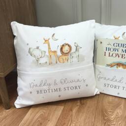 Personalised Father's Day Bedtime Story Book Cushion - Daddy & Me Gifts For Dad First Jungle - thumbnail 3