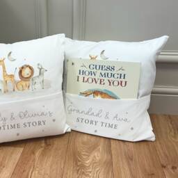Personalised Father's Day Bedtime Story Book Cushion - Daddy & Me Gifts For Dad First Jungle - thumbnail 2