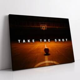Take The Shot Basketball Sports Motivational Inspirational, Framed Canvas Wall Art Poster Print, Home Office & Room Decor, Gift Idea - thumbnail 2