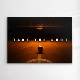 Take The Shot Basketball Sports Motivational Inspirational, Framed Canvas Wall Art Poster Print, Home Office & Room Decor, Gift Idea - thumbnail 3