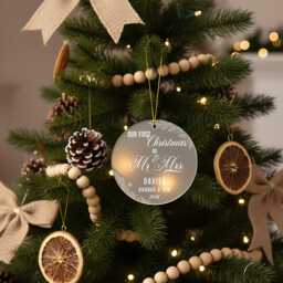 First Christmas As Mr & Mrs Ornament, Personalised Married Couple Bauble, Newlywed Gift 2025 - thumbnail 4