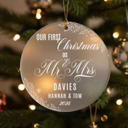 First Christmas As Mr & Mrs Ornament, Personalised Married Couple Bauble, Newlywed Gift 2025 - thumbnail 3