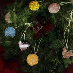 stained Glass Snowflake Christmas Ornament Mirror Paint Decor - thumbnail 2