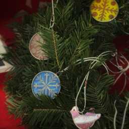 stained Glass Snowflake Christmas Ornament Mirror Paint Decor - thumbnail 3
