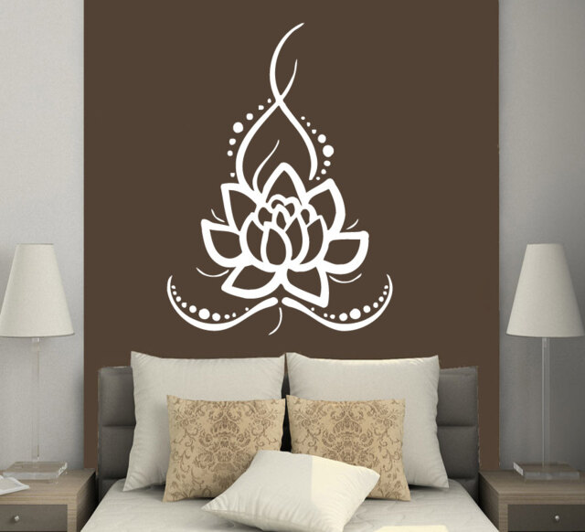 Wall Decals Yoga Lotus Indian Buddha Decal Vinyl Sticker Home Decor Bedroom Interior Design Art Mural Ms625 - image 1