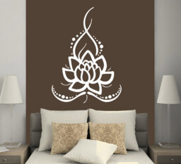 Wall Decals Yoga Lotus Indian Buddha Decal Vinyl Sticker Home Decor Bedroom Interior Design Art Mural Ms625 - thumbnail 1