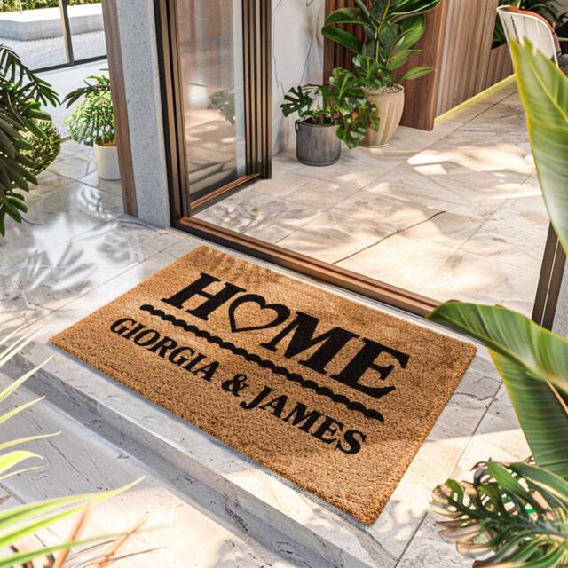 Custom Family Name Realtor Doormat - Home Door Mat Closing Gift Housewarming Personalized Rug - image 1
