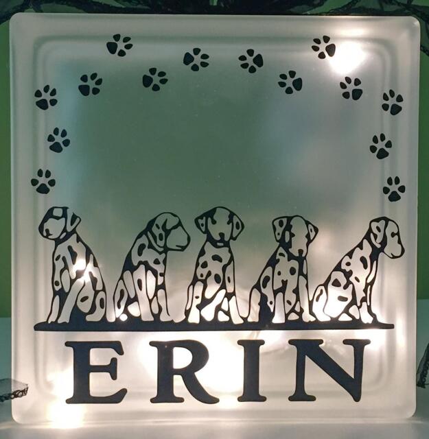 Dalmatian Puppy Dogs Nightlight, Dog Glass Light Block - image 1