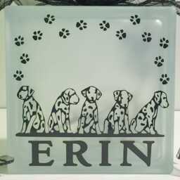 Dalmatian Puppy Dogs Nightlight, Dog Glass Light Block - thumbnail 2
