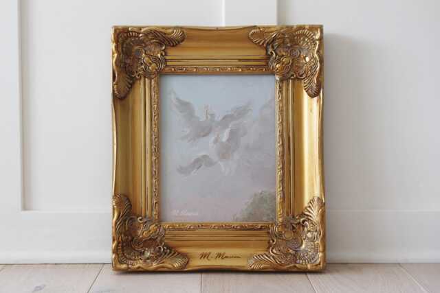 Two Doves, Oil Painting By M. Marcia - Fine Art Print - image 1