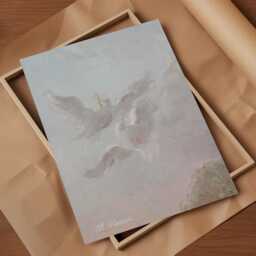 Two Doves, Oil Painting By M. Marcia - Fine Art Print - thumbnail 3