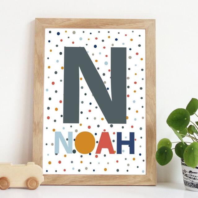 Boys Nursery Print, Name Blue Prints, Bedroom Decor, Playroom Wall Art, Kids Room - image 1