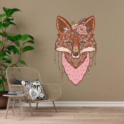 Tribal Fox Wall Decal. Woodland Nursery Baby Girl Sticker. Boho Decal Kids. Forest Animal Decor Toddler Room. Playroom Vl35 - thumbnail 2