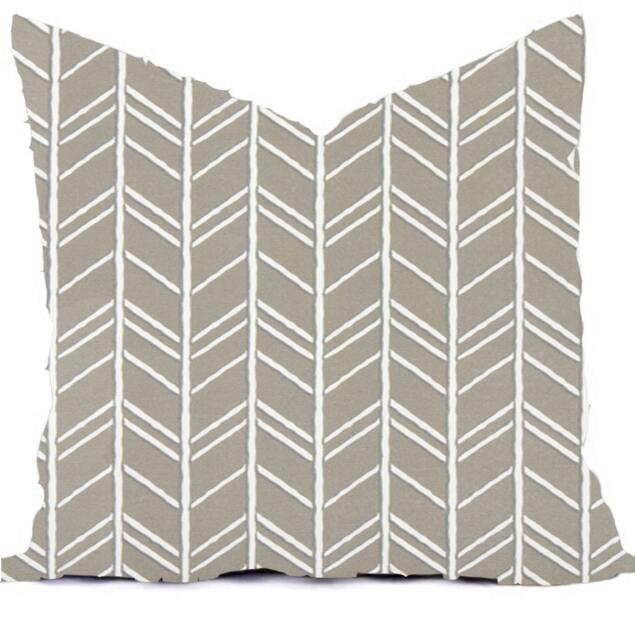 Outdoor Pillow Pillows Or Indoor Custom Cover - Yellow Citrus Gray Oyster White Nautical Modern Geometric Tribal 18x18, 16x16 - image 1