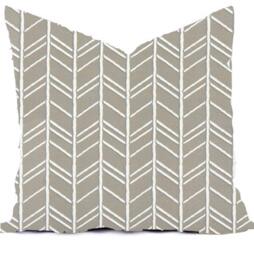 Outdoor Pillow Pillows Or Indoor Custom Cover - Yellow Citrus Gray Oyster White Nautical Modern Geometric Tribal 18x18, 16x16 - thumbnail 1