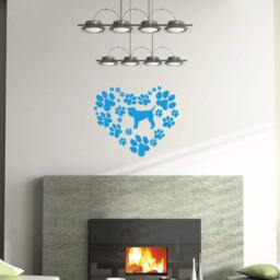 Schnauzer Inspired Dog With Paw Print Heart.... E00056 - thumbnail 1