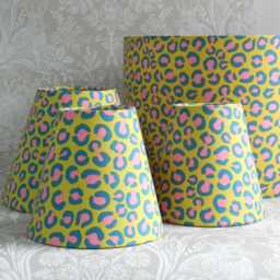 Candle Clip Lampshade Leopard Print. Pink, Teal & Ochre, Chandelier Shade - thumbnail 4