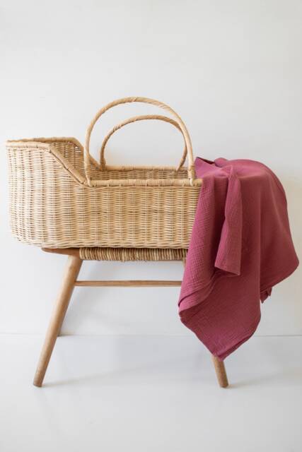 Raspberry Organic Muslin Baby Swaddle Blanket - image 1