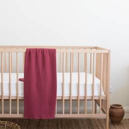 Raspberry Organic Muslin Baby Swaddle Blanket - thumbnail 2