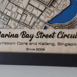 Marina Bay Wall Art Laser Engraved Wood, F1 Singapore Gp Gift - thumbnail 3