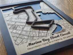 Marina Bay Wall Art Laser Engraved Wood, F1 Singapore Gp Gift - thumbnail 1