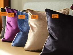 Purple Velvet Pillow Cover Handmade Accent Cushion, Soft Bedding