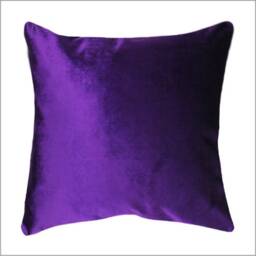Purple Velvet Pillow Cover Handmade Accent Cushion, Soft Bedding - thumbnail 2