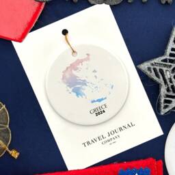 Greece Personalised Christmas Tree Ornament Decoration Gift Present Xmas Bauble Festive Decor Holiday Custom - thumbnail 2