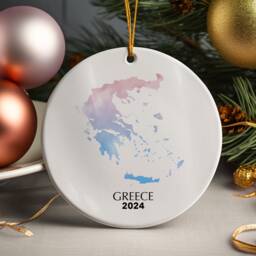 Greece Personalised Christmas Tree Ornament Decoration Gift Present Xmas Bauble Festive Decor Holiday Custom