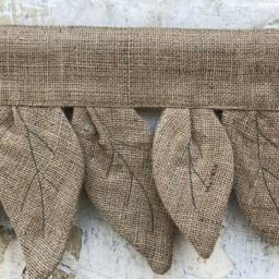 Burlap Curtains Primitive Valance Botanical Curtain Bohemian Rustic Farmhouse Window Treatments Natural Jute Wabi Sabi Decor - thumbnail 2