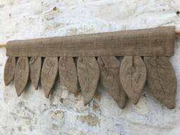 Burlap Curtains Primitive Valance Botanical Curtain Bohemian Rustic Farmhouse Window Treatments Natural Jute Wabi Sabi Decor - thumbnail 1