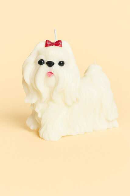 Handcrafted Maltese Dog Candle Soy Wax Puppy Candle - image 1
