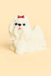 Handcrafted Maltese Dog Candle Soy Wax Puppy Candle - thumbnail 1